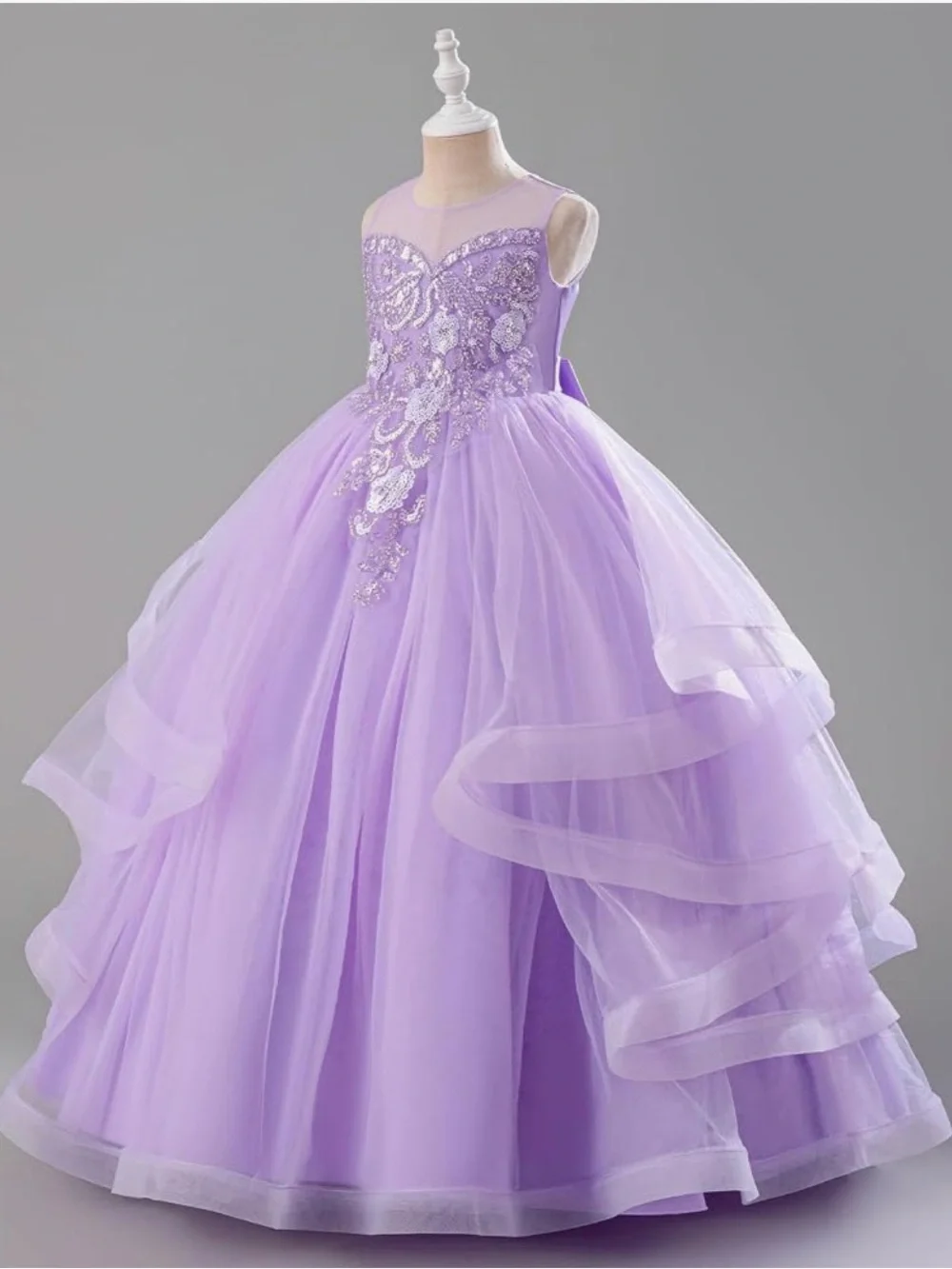 NWT IDOPIP Girls 170 Lavender Butterfly Sequin Tulle Pageant Gown Dress